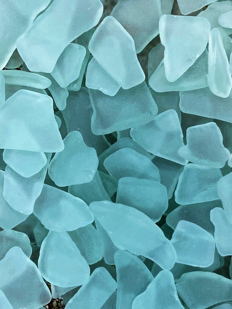 Aqua Light Aqua Sea Glass Frosty Ocean Tumbled Beach Glass Bulk 5-100 Pieces Crafts FREE SHIPPING!