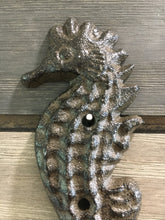 Load image into Gallery viewer, Cast Iron Seahorse Wall Towel Hook, Wall Hook, Bedroom Wall Hanger, Coatroom Organizer, Outdoor Space Saver, Storage System