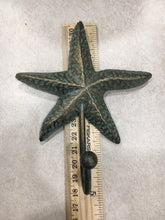 Load image into Gallery viewer, Cast Iron Patina Starfish Wall Hook - Coastal Decor - Home Decor - Cast Iron - Beach House - Starfish - Towel Hook - Gift