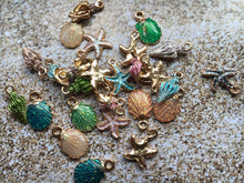 Load image into Gallery viewer, Cute Tiny Jewelry Making Charms - 5 Pieces - Starfish - Clam - Conch - Crafts - Jewelry Making - DIY - Beads - Bracelet - FREE SHIPPING!