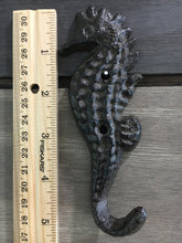 Load image into Gallery viewer, Cast Iron Seahorse Wall Towel Hook, Wall Hook, Bedroom Wall Hanger, Coatroom Organizer, Outdoor Space Saver, Storage System