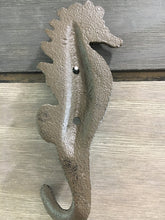 Load image into Gallery viewer, Cast Iron Seahorse Wall Towel Hook, Wall Hook, Bedroom Wall Hanger, Coatroom Organizer, Outdoor Space Saver, Storage System