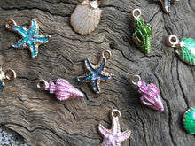 Load image into Gallery viewer, Cute Tiny Jewelry Making Charms - 5 Pieces - Starfish - Clam - Conch - Crafts - Jewelry Making - DIY - Beads - Bracelet - FREE SHIPPING!