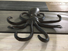 Load image into Gallery viewer, Cast Iron Octopus Wall Hook, Bedroom Wall Hanger, Coatroom Organizer, Outdoor Space Saver, Storage System, Wall Hanging, Beach Decor, Gift