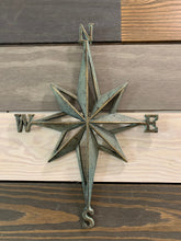 Load image into Gallery viewer, Compass Rose Cast Iron Patina - North South East West - Home Decor - Beach Decor - Coastal - Nautical - Castiron - Cast Iron - Beach House