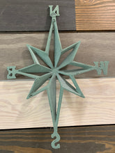 Load image into Gallery viewer, Compass Rose Cast Iron Patina - North South East West - Home Decor - Beach Decor - Coastal - Nautical - Castiron - Cast Iron - Beach House