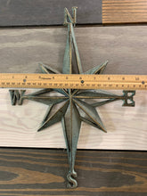 Load image into Gallery viewer, Compass Rose Cast Iron Patina - North South East West - Home Decor - Beach Decor - Coastal - Nautical - Castiron - Cast Iron - Beach House