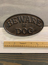 Load image into Gallery viewer, Cast Iron Beware Of Dog Wall Decor - Home Decor - Beach Decor - Coastal - Nautical - Cast Iron - Beach House - Gift - Gifts - Man Cave