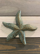 Load image into Gallery viewer, Cast Iron Patina Starfish Wall Decor - Home Decor - Cast Iron - Castiron - Beach House - Star Fish - Nautical Decor - Wedding Gift - Gift