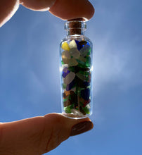 Load image into Gallery viewer, Sea Glass Bottle filled with Micro Sized - Extra Small Tiny Pieces of Beach Glass - Seaglass - FREE SHIPPING!