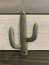 Load image into Gallery viewer, Cast Iron Patina Wall Hook Cactus - Home Decor - Beach Decor - Coastal - Nautical - Castiron - Cast Iron - Beach House - Gift - Gifts - hook