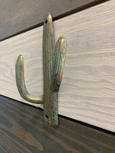 Load image into Gallery viewer, Cast Iron Patina Wall Hook Cactus - Home Decor - Beach Decor - Coastal - Nautical - Castiron - Cast Iron - Beach House - Gift - Gifts - hook
