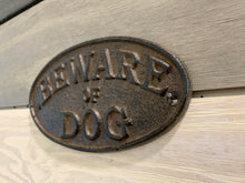 Load image into Gallery viewer, Cast Iron Beware Of Dog Wall Decor - Home Decor - Beach Decor - Coastal - Nautical - Cast Iron - Beach House - Gift - Gifts - Man Cave