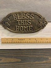 Load image into Gallery viewer, Cast Iron Bless This Home Wall Decor - Home Decor - Beach Decor - Coastal - Nautical - Cast Iron - Beach House - Gift - Gifts - Man Cave