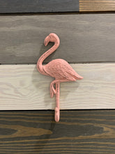 Load image into Gallery viewer, Cast Iron Flamingo, Bedroom Wall Hanger, Coatroom Organizer, Outdoor Space Saver, Storage System, Wall Hanging, Beach Decor, Gift