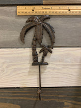 Load image into Gallery viewer, Cast Iron Palm Tree, Beach Palm Bedroom Wall Hanger Coatroom Organizer, Outdoor Space Saver, Storage System, Wall Hanging, Beach Decor, Gift