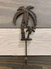 Load image into Gallery viewer, Cast Iron Palm Tree, Beach Palm Bedroom Wall Hanger Coatroom Organizer, Outdoor Space Saver, Storage System, Wall Hanging, Beach Decor, Gift