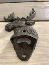 Load image into Gallery viewer, Cast Iron Moose Brown Wall Mount Bottle Opener, Rustic Brown Cast Iron Bottle Opener,Wall Mount Bottle Opener,Bottle Opener,Cast Iron Opener