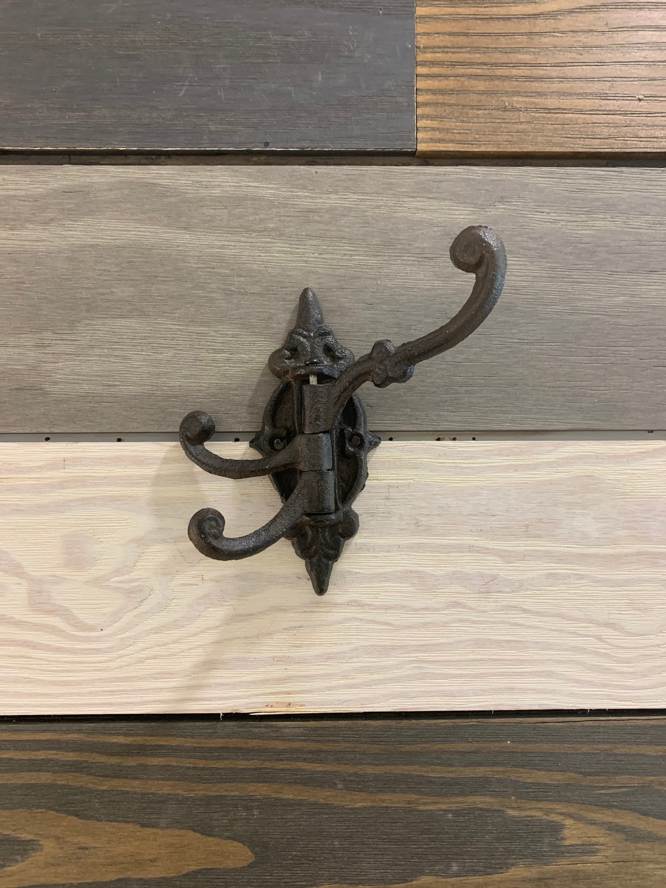 Triple Hook - Swivel Coat Hook, Cast Iron - - Liv's Solihull