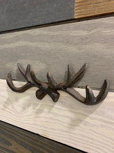 Load image into Gallery viewer, Cast Iron Antler Rack, Wall Hook, Antler Key Rack, Deer Antlers, Hunter Gifts, Cast Iron Rack, Bedroom Wall Hanger, Coatroom, Dad Gift