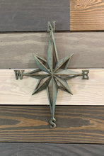 Load image into Gallery viewer, Compass Rose Cast Iron Patina - North South East West - Home Decor - Beach Decor - Coastal - Nautical - Castiron - Cast Iron - Beach House