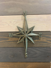 Load image into Gallery viewer, Compass Rose Cast Iron Patina - North South East West - Home Decor - Beach Decor - Coastal - Nautical - Castiron - Cast Iron - Beach House