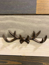 Load image into Gallery viewer, Cast Iron Antler Rack, Wall Hook, Antler Key Rack, Deer Antlers, Hunter Gifts, Cast Iron Rack, Bedroom Wall Hanger, Coatroom, Dad Gift