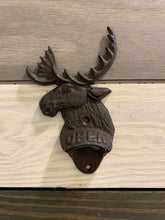 Load image into Gallery viewer, Cast Iron Moose Brown Wall Mount Bottle Opener, Rustic Brown Cast Iron Bottle Opener,Wall Mount Bottle Opener,Bottle Opener,Cast Iron Opener