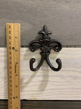 Load image into Gallery viewer, Cast Iron Wall Hook, Bedroom Wall Hanger, Coatroom Organizer, Outdoor Space Saver, Storage System, Wall Hanging, Beach Decor, Gift