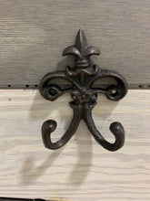 Load image into Gallery viewer, Cast Iron Wall Hook, Bedroom Wall Hanger, Coatroom Organizer, Outdoor Space Saver, Storage System, Wall Hanging, Beach Decor, Gift