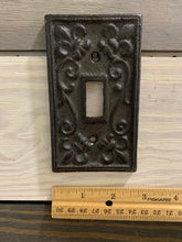 Load image into Gallery viewer, Cast Iron Cover,Shabby Chic, Vintage Style Cast Iron, Metal Single Switch Plate, Light Switch plates, Switch plate Cover, Light Switch Cover