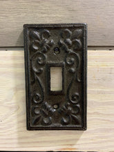 Load image into Gallery viewer, Cast Iron Cover,Shabby Chic, Vintage Style Cast Iron, Metal Single Switch Plate, Light Switch plates, Switch plate Cover, Light Switch Cover