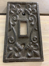 Load image into Gallery viewer, Cast Iron Cover,Shabby Chic, Vintage Style Cast Iron, Metal Single Switch Plate, Light Switch plates, Switch plate Cover, Light Switch Cover