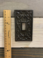 Load image into Gallery viewer, Cast Iron Cover,Shabby Chic, Vintage Style Cast Iron, Metal Single Switch Plate, Light Switch plates, Switch plate Cover, Light Switch Cover