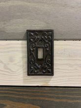 Load image into Gallery viewer, Cast Iron Cover,Shabby Chic, Vintage Style Cast Iron, Metal Single Switch Plate, Light Switch plates, Switch plate Cover, Light Switch Cover