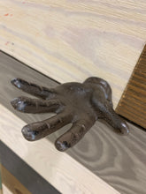 Load image into Gallery viewer, Hand Wall Hook, Towel Hook, Key Hook, Purse Hook, Coat & Hat Hook, Whimsical Cast Iron Hand, cast iron hook, castiron handle, castiron hooks