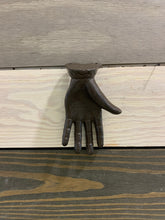 Load image into Gallery viewer, Hand Wall Hook, Towel Hook, Key Hook, Purse Hook, Coat & Hat Hook, Whimsical Cast Iron Hand, cast iron hook, castiron handle, castiron hooks