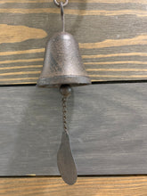 Load image into Gallery viewer, Cast Iron Bell, Western Flair, Dinner bell, Outdoor Wind Chime, Front Door Bell, Wall Hanging Bell, Garden Deco, Vintage, Wall Mounted Bell
