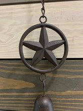 Load image into Gallery viewer, Cast Iron Bell, Western Flair, Dinner bell, Outdoor Wind Chime, Front Door Bell, Wall Hanging Bell, Garden Deco, Vintage, Wall Mounted Bell