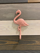Load image into Gallery viewer, Cast Iron Flamingo, Bedroom Wall Hanger, Coatroom Organizer, Outdoor Space Saver, Storage System, Wall Hanging, Beach Decor, Gift