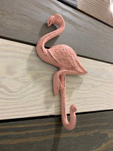 Load image into Gallery viewer, Cast Iron Flamingo, Bedroom Wall Hanger, Coatroom Organizer, Outdoor Space Saver, Storage System, Wall Hanging, Beach Decor, Gift