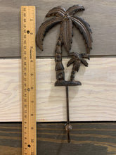 Load image into Gallery viewer, Cast Iron Palm Tree, Beach Palm Bedroom Wall Hanger Coatroom Organizer, Outdoor Space Saver, Storage System, Wall Hanging, Beach Decor, Gift