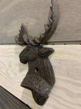 Load image into Gallery viewer, Cast Iron Moose Brown Wall Mount Bottle Opener, Rustic Brown Cast Iron Bottle Opener,Wall Mount Bottle Opener,Bottle Opener,Cast Iron Opener