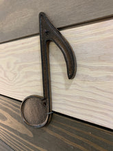 Load image into Gallery viewer, Music Note Cast Iron, Metal Music Note, Music Iron Note, Music Teacher Gift, Music Room Decor, Music Room Wall Art, Gift for musician