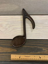 Load image into Gallery viewer, Music Note Cast Iron, Metal Music Note, Music Iron Note, Music Teacher Gift, Music Room Decor, Music Room Wall Art, Gift for musician