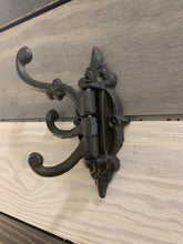 Load image into Gallery viewer, Cast Iron swivel hook, Cast iron triple coat hook, Towel Hook, Bedroom Wall Hanger, Outdoor Space Saver, Storage System, Wall Hanging