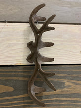 Load image into Gallery viewer, Cast Iron Antler Rack, Wall Hook, Antler Key Rack, Deer Antlers, Hunter Gifts, Cast Iron Rack, Bedroom Wall Hanger, Coatroom, Dad Gift