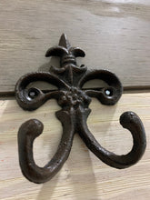 Load image into Gallery viewer, Cast Iron Wall Hook, Bedroom Wall Hanger, Coatroom Organizer, Outdoor Space Saver, Storage System, Wall Hanging, Beach Decor, Gift