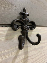 Load image into Gallery viewer, Cast Iron Wall Hook, Bedroom Wall Hanger, Coatroom Organizer, Outdoor Space Saver, Storage System, Wall Hanging, Beach Decor, Gift