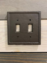 Load image into Gallery viewer, Cast Iron Cover,Shabby Chic, Vintage Style Cast Iron, Metal Double Switch Plate, Light Switch plates, Switch plate Cover, Light Switch Cover